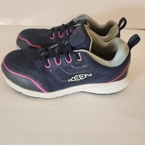 KEEN Utility Womens Sparta Aluminum Toe Work Shoes Navy Pink Size 8.5M